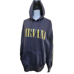 Nirvana Black Hoodie Size XL Metal Rock Band Pullover